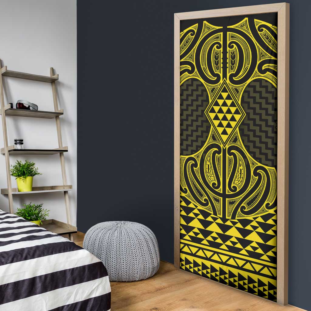 Mahi-dawg Maori Ta Moko Poutama Art Door Cover - Polynesian Pride