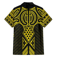 Mahi-dawg Maori Ta Moko Poutama Art Family Matching Off Shoulder Short Dress and Hawaiian Shirt