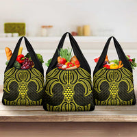 Mahi-dawg Maori Ta Moko Poutama Art Grocery Bag LT9 3-pack One Size Yellow - Polynesian Pride