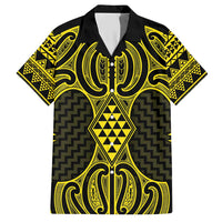 Mahi-dawg Maori Ta Moko Poutama Art Hawaiian Shirt LT9 Yellow - Polynesian Pride