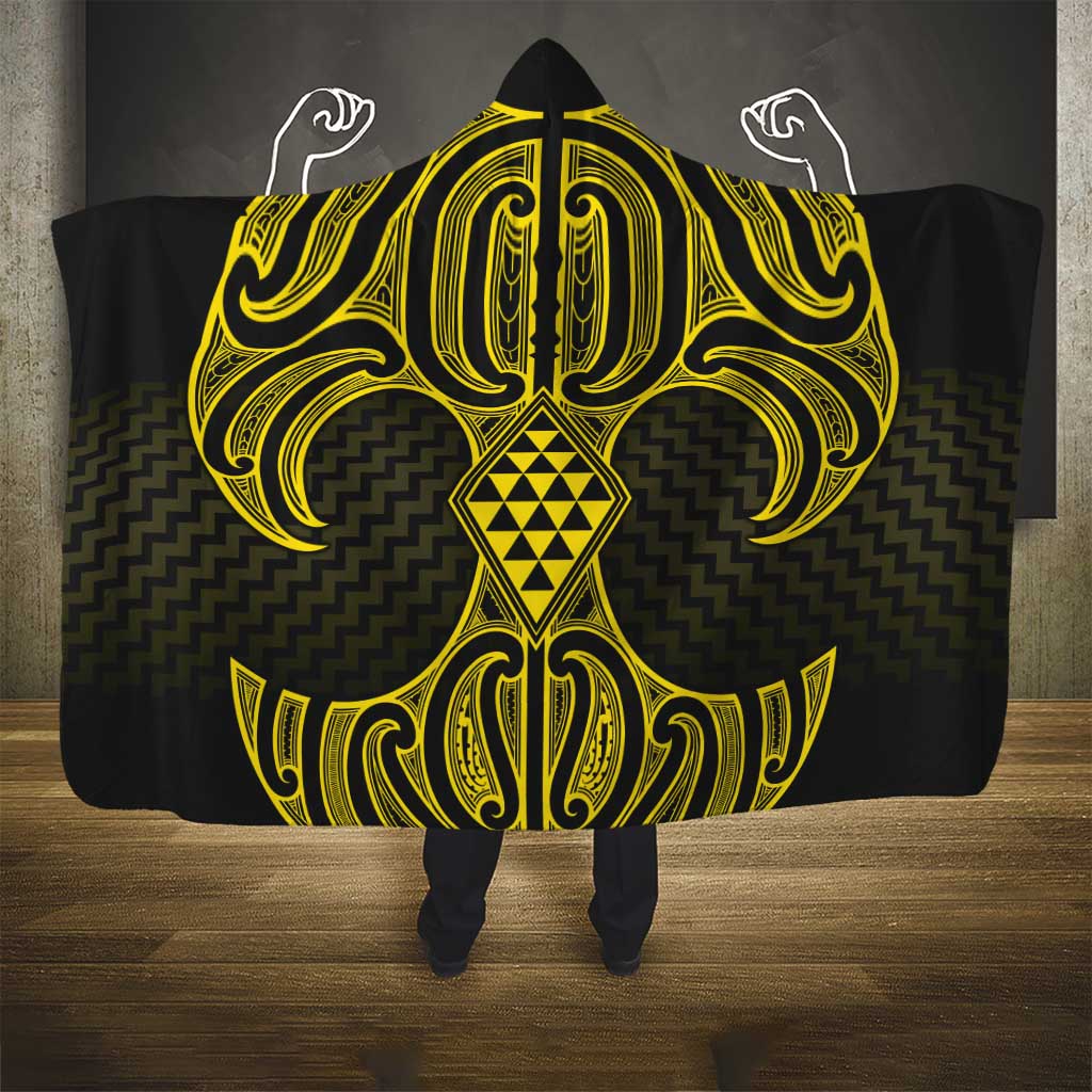 Mahi-dawg Maori Ta Moko Poutama Art Hooded Blanket LT9 - Polynesian Pride