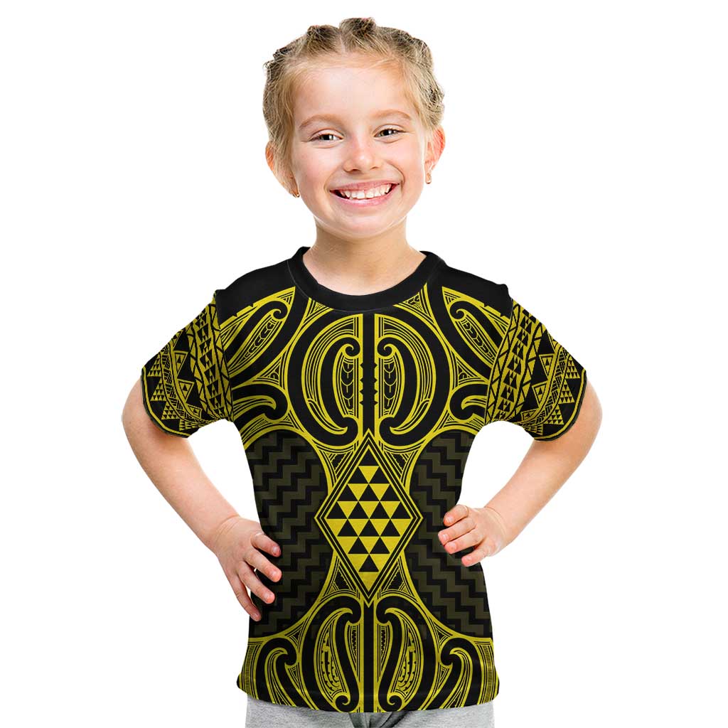 Mahi-dawg Maori Ta Moko Poutama Art Kid T Shirt