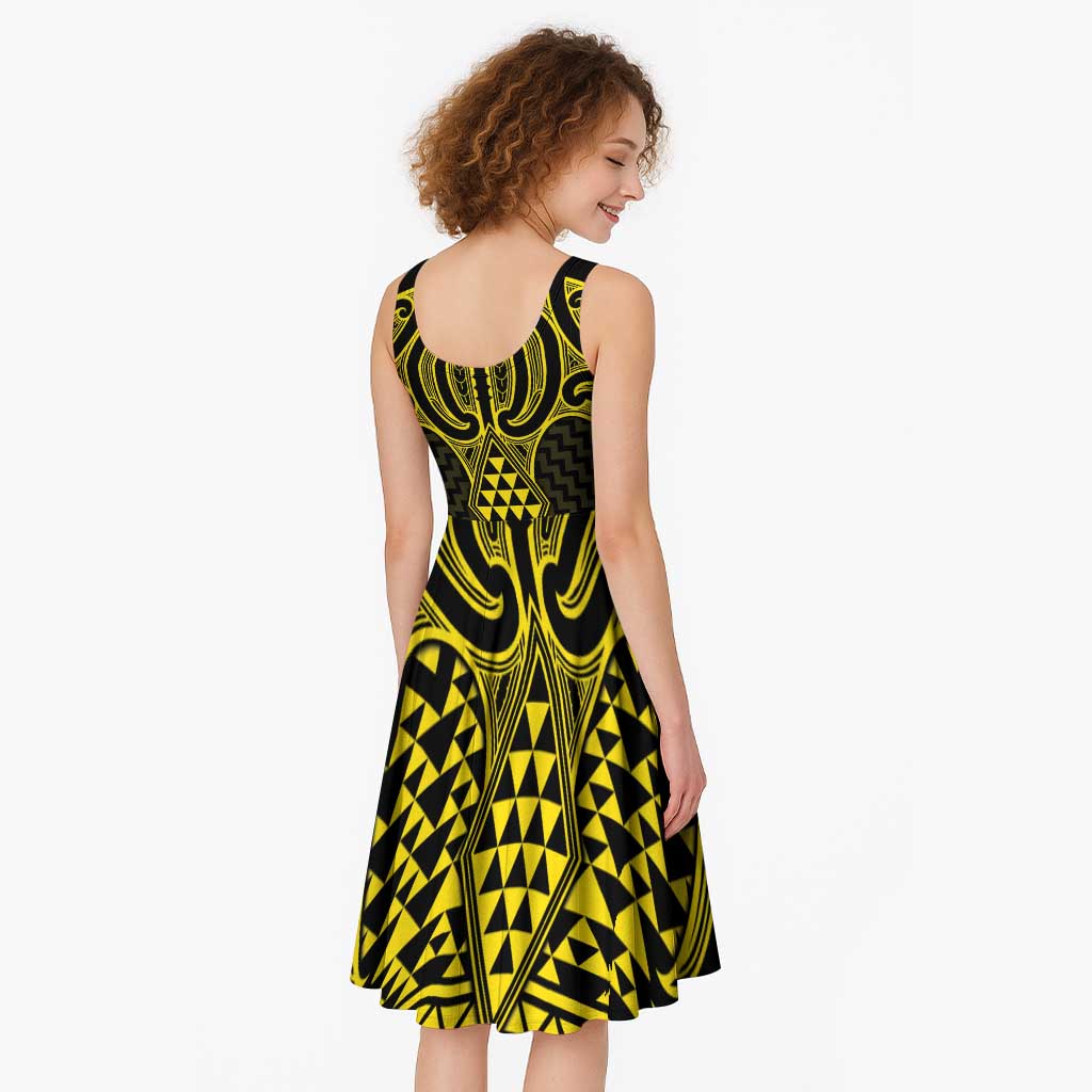 Mahi-dawg Maori Ta Moko Poutama Art Midi Dress - Polynesian Pride