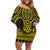 Mahi-dawg Maori Ta Moko Poutama Art Off Shoulder Short Dress