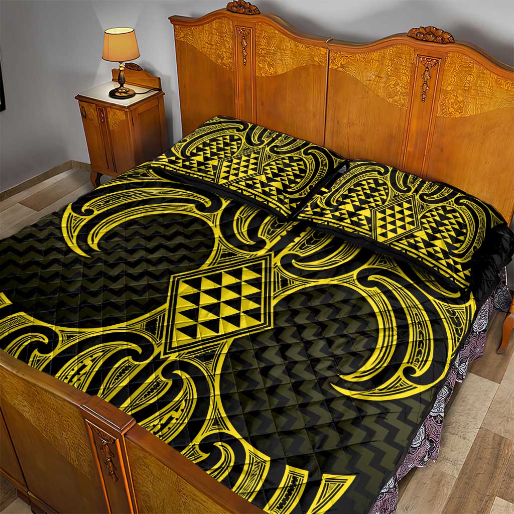 Mahi-dawg Maori Ta Moko Poutama Art Quilt Bed Set LT9 - Polynesian Pride