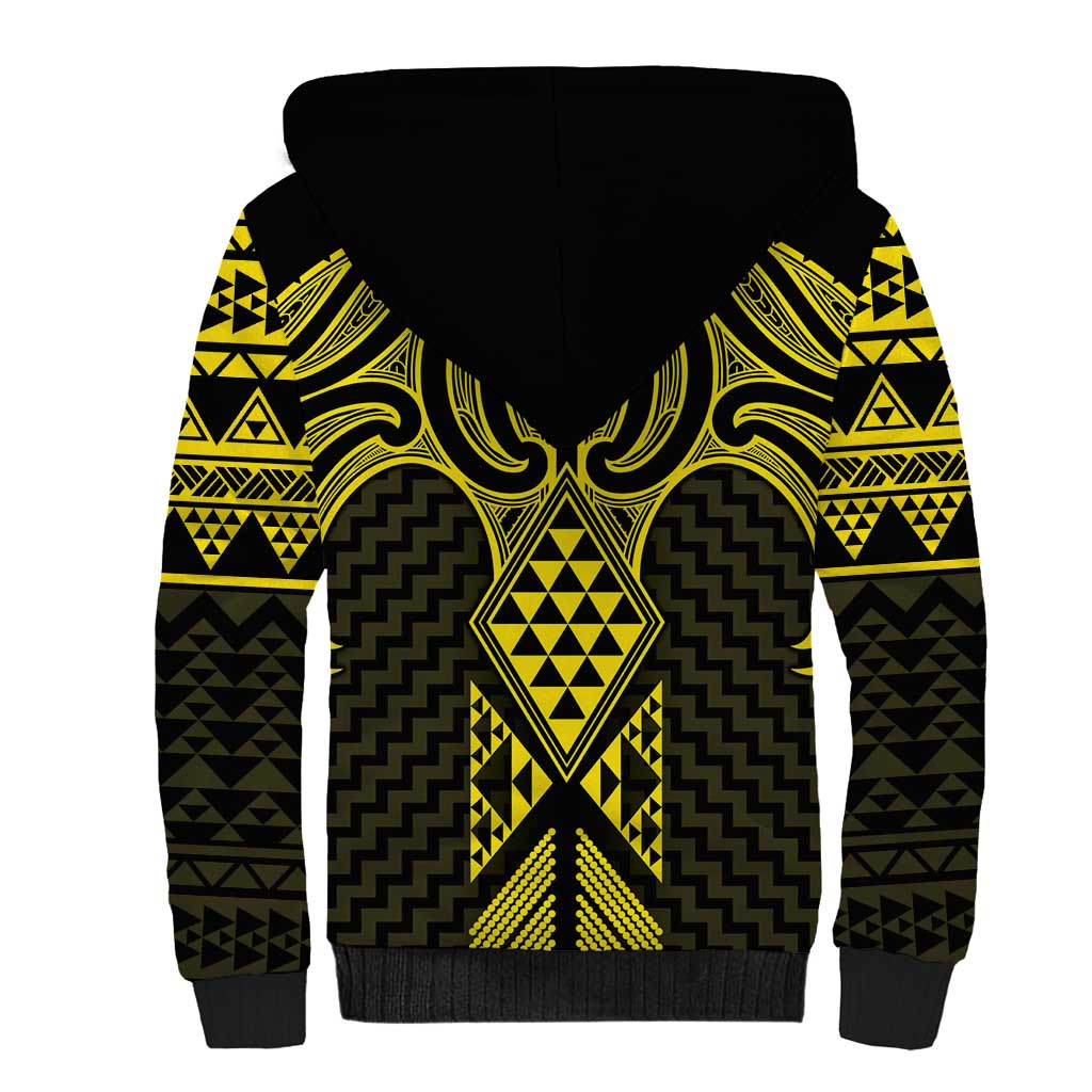 Mahi-dawg Maori Ta Moko Poutama Art Sherpa Hoodie LT9 - Polynesian Pride