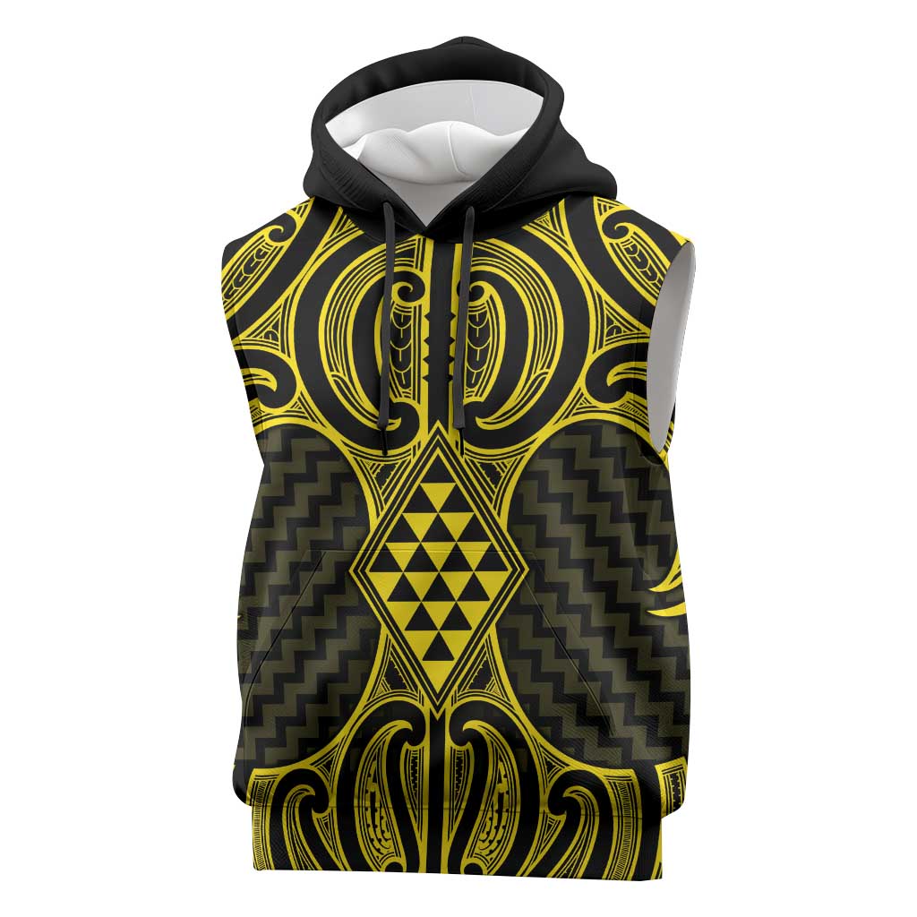 Mahi-dawg Maori Ta Moko Poutama Art Sleeveless Hoodie - Polynesian Pride