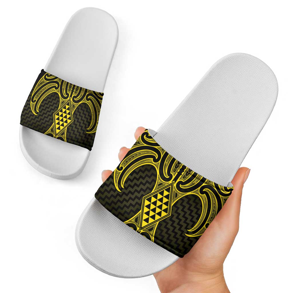Mahi-dawg Maori Ta Moko Poutama Art Slide Sandals - Polynesian Pride