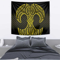 Mahi-dawg Maori Ta Moko Poutama Art Tapestry