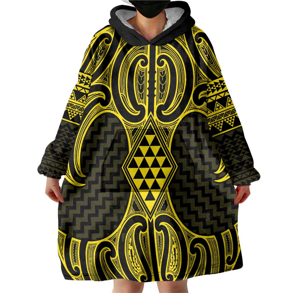 Mahi-dawg Maori Ta Moko Poutama Art Wearable Blanket Hoodie LT9 - Polynesian Pride