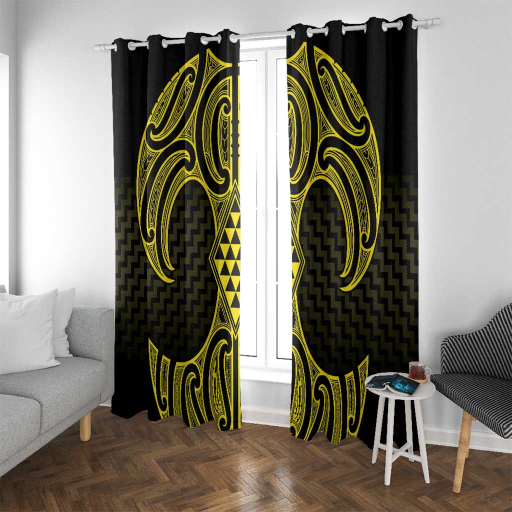 Mahi-dawg Maori Ta Moko Poutama Art Window Curtain