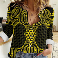 Mahi-dawg Maori Ta Moko Poutama Art Women Casual Shirt