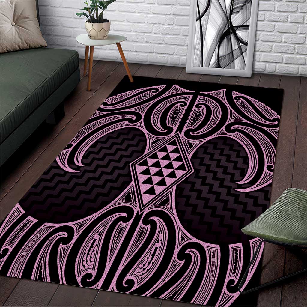 Mawhero Maori Ta Moko Poutama Art Area Rug