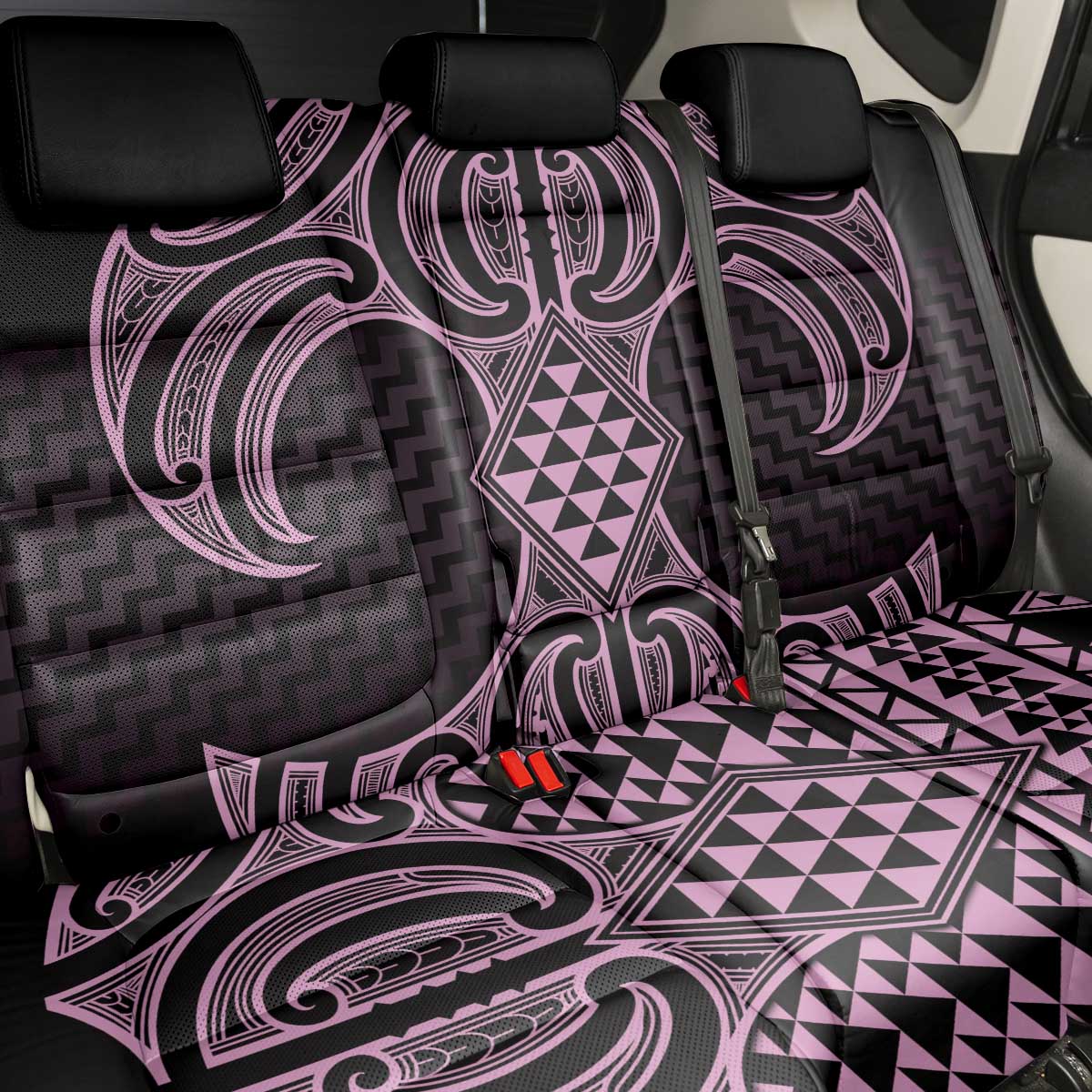 Mawhero Maori Ta Moko Poutama Art Back Car Seat Cover