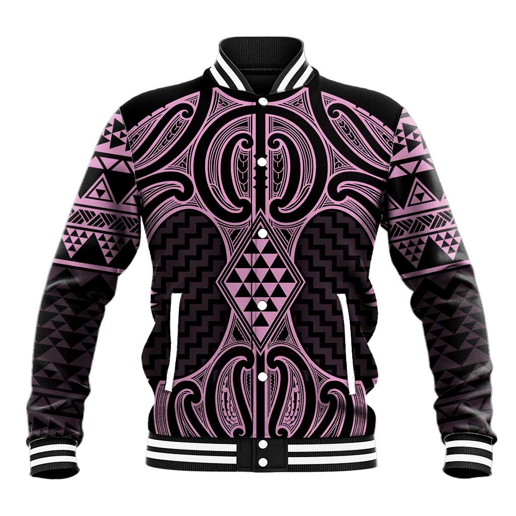 Mawhero Maori Ta Moko Poutama Art Baseball Jacket