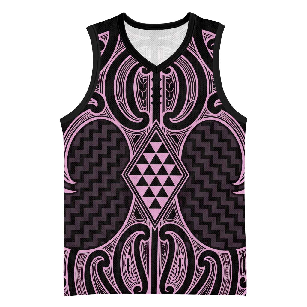 Mawhero Maori Ta Moko Poutama Art Basketball Jersey - Polynesian Pride