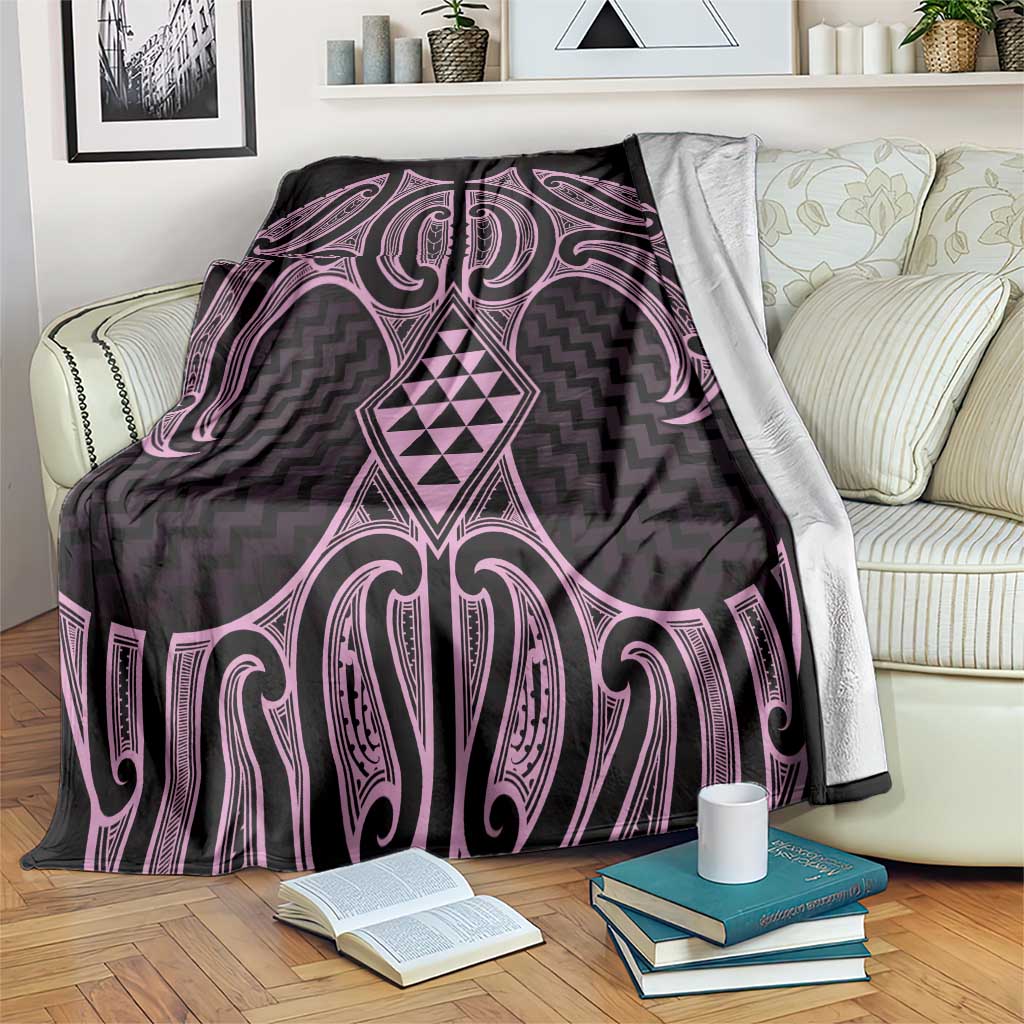Mawhero Maori Ta Moko Poutama Art Blanket LT9 Pink - Polynesian Pride