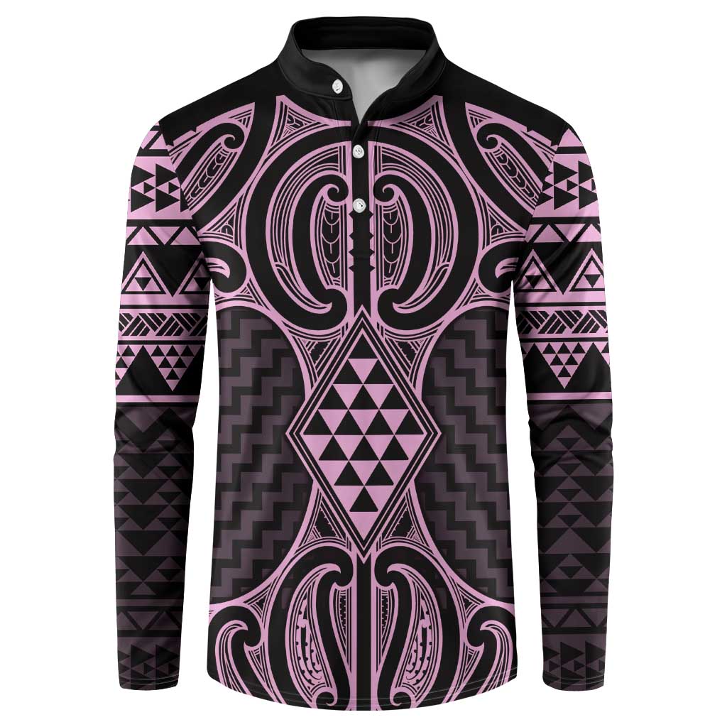 Mawhero Maori Ta Moko Poutama Art Button Sweatshirt