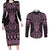 Mawhero Maori Ta Moko Poutama Art Couples Matching Long Sleeve Bodycon Dress and Long Sleeve Button Shirt