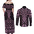Mawhero Maori Ta Moko Poutama Art Couples Matching Off Shoulder Maxi Dress and Long Sleeve Button Shirt