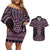 Mawhero Maori Ta Moko Poutama Art Couples Matching Off Shoulder Short Dress and Hawaiian Shirt