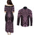 Mawhero Maori Ta Moko Poutama Art Couples Matching Puletasi and Long Sleeve Button Shirt