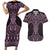 Mawhero Maori Ta Moko Poutama Art Couples Matching Short Sleeve Bodycon Dress and Hawaiian Shirt