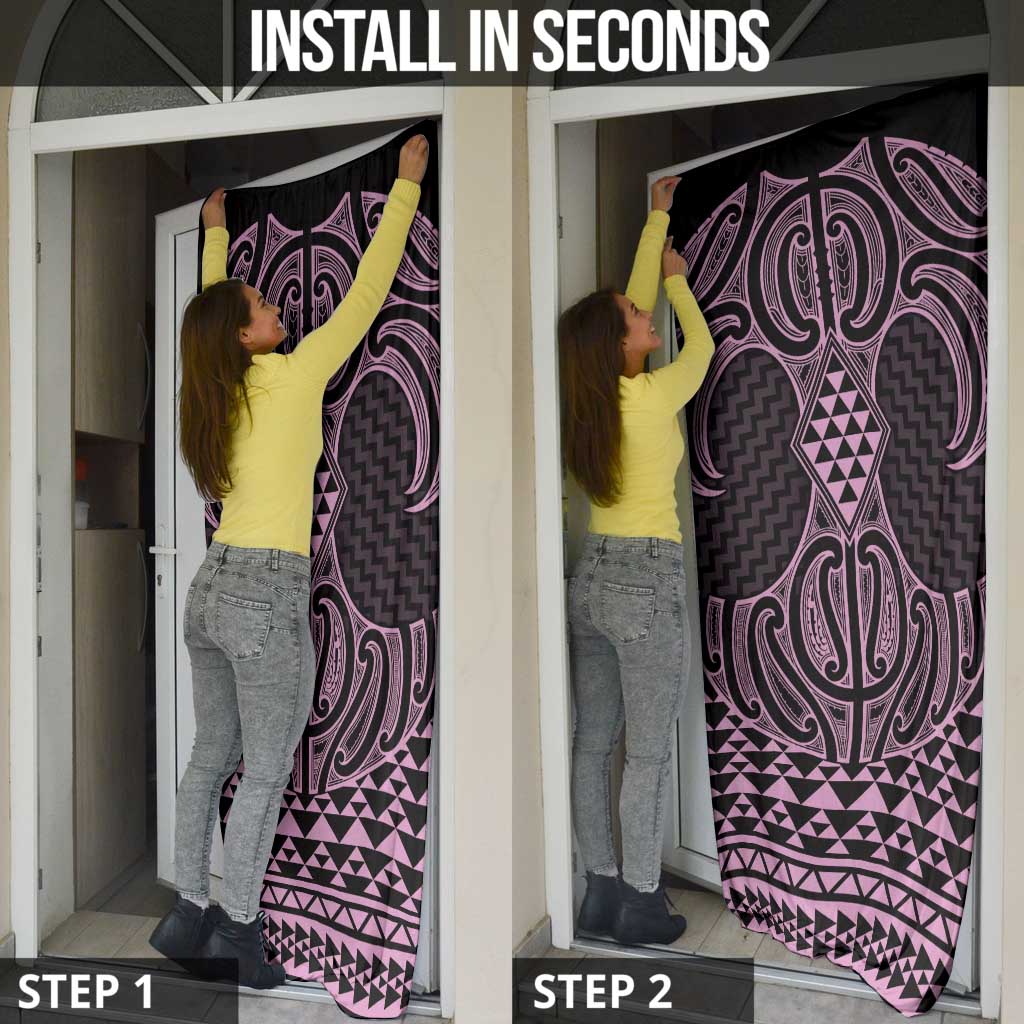 Mawhero Maori Ta Moko Poutama Art Door Cover - Polynesian Pride