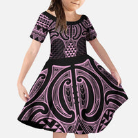 Mawhero Maori Ta Moko Poutama Art Family Matching Tank Maxi Dress and Hawaiian Shirt