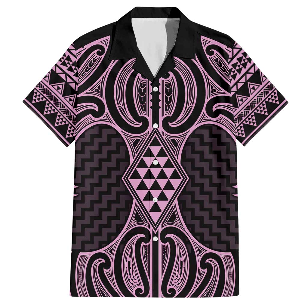 Mawhero Maori Ta Moko Poutama Art Hawaiian Shirt LT9 Pink - Polynesian Pride