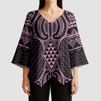 Mawhero Maori Ta Moko Poutama Art Kimono Sleeve Blouse - Polynesian Pride