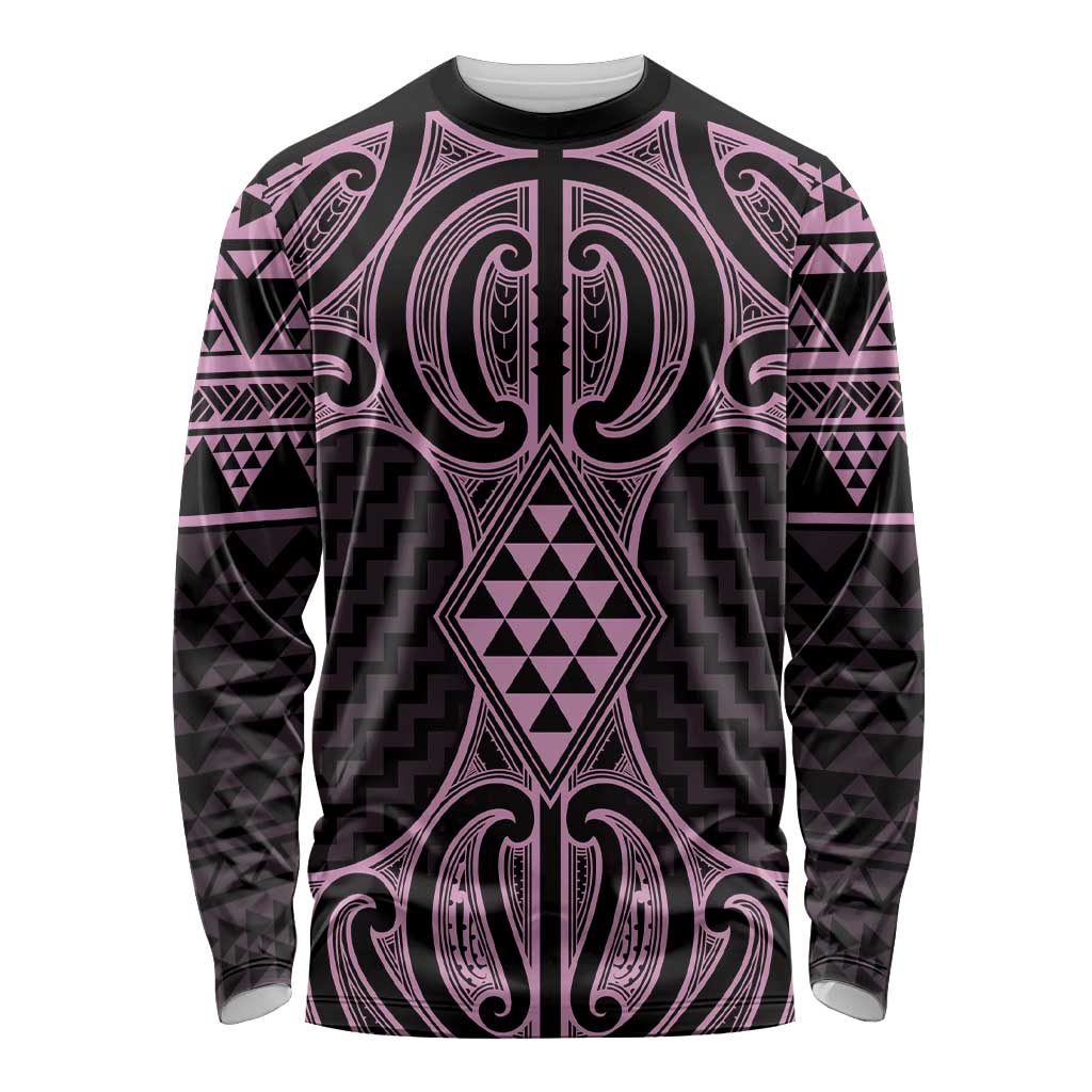 Mawhero Maori Ta Moko Poutama Art Long Sleeve Shirt