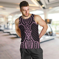 Mawhero Maori Ta Moko Poutama Art Men Tank Top LT9 Pink - Polynesian Pride