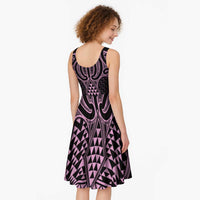 Mawhero Maori Ta Moko Poutama Art Midi Dress - Polynesian Pride