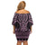 Mawhero Maori Ta Moko Poutama Art Off Shoulder Short Dress