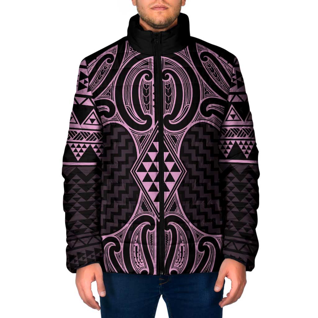 Mawhero Maori Ta Moko Poutama Art Padded Jacket - Polynesian Pride