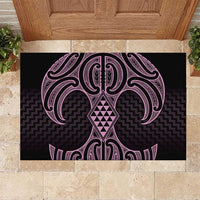 Mawhero Maori Ta Moko Poutama Art Rubber Doormat LT9 Pink - Polynesian Pride