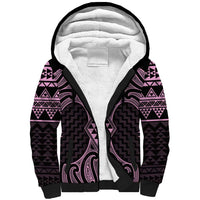 Mawhero Maori Ta Moko Poutama Art Sherpa Hoodie LT9 Unisex Pink - Polynesian Pride