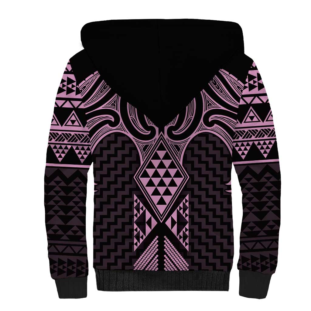 Mawhero Maori Ta Moko Poutama Art Sherpa Hoodie LT9 - Polynesian Pride