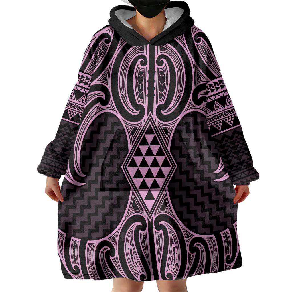 Mawhero Maori Ta Moko Poutama Art Wearable Blanket Hoodie LT9 - Polynesian Pride