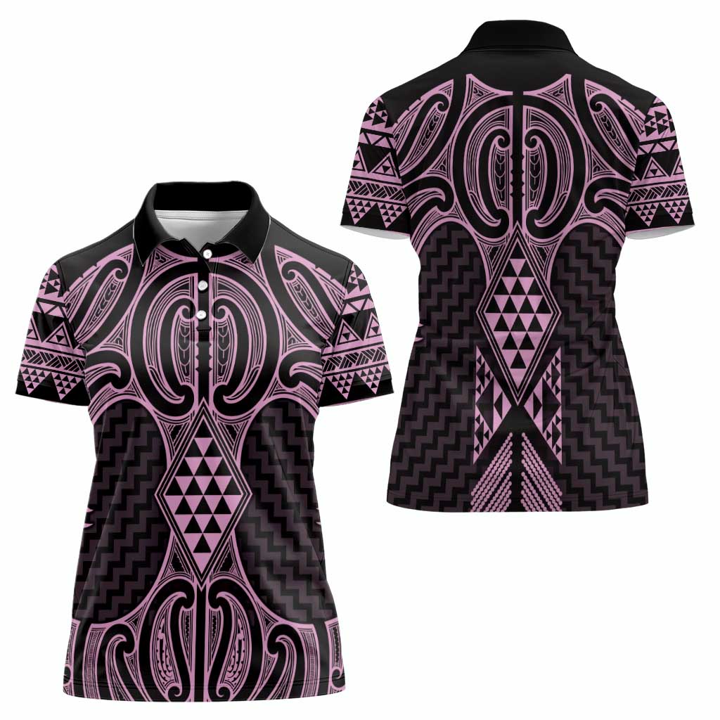 Mawhero Maori Ta Moko Poutama Art Women Polo Shirt