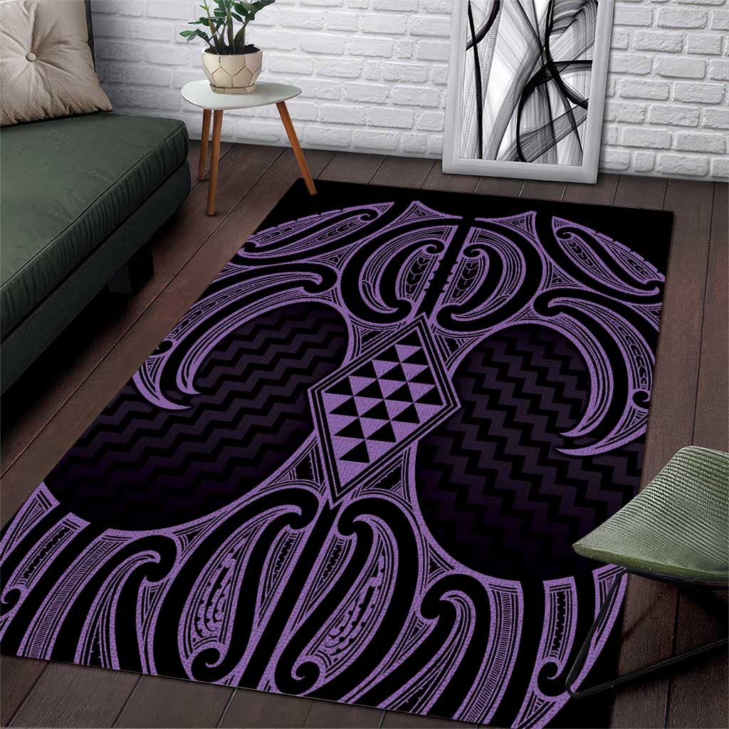 Waiporoporo Maori Ta Moko Poutama Art Area Rug