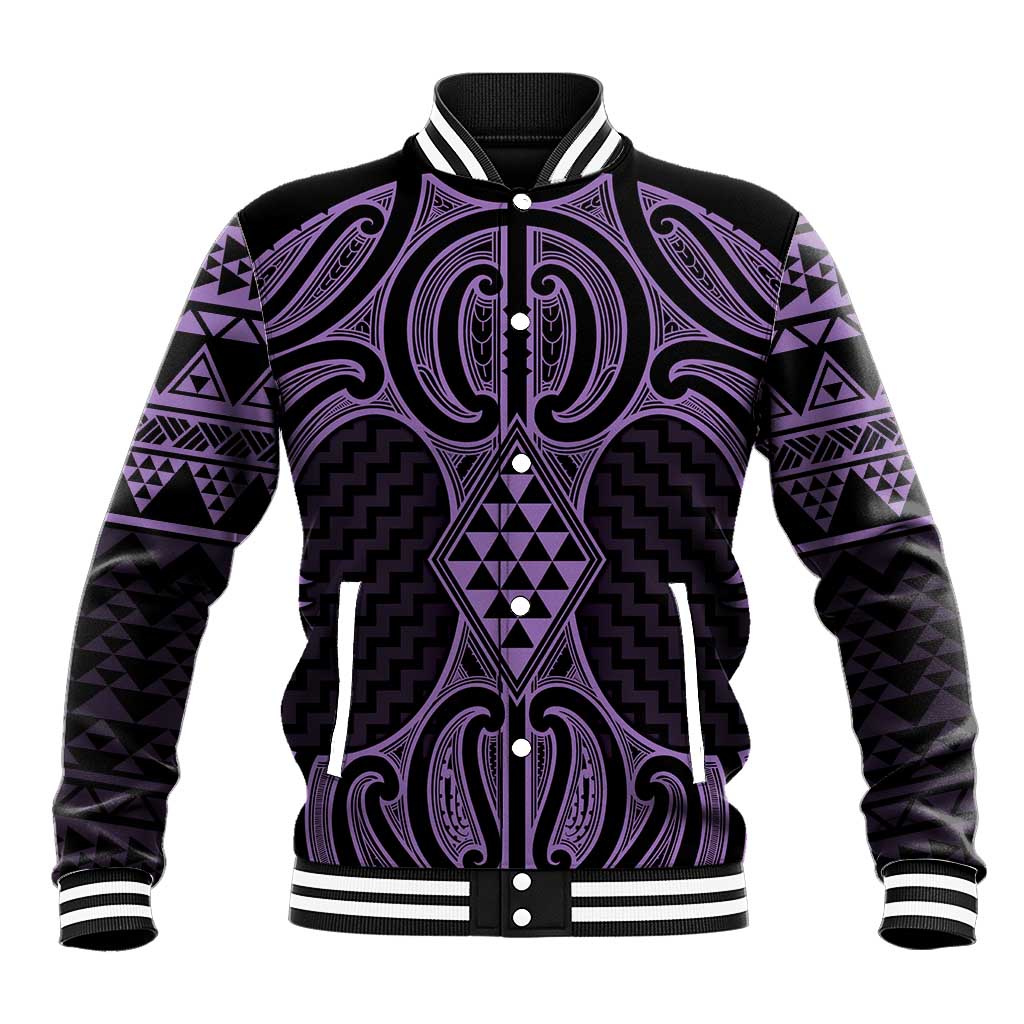 Waiporoporo Maori Ta Moko Poutama Art Baseball Jacket