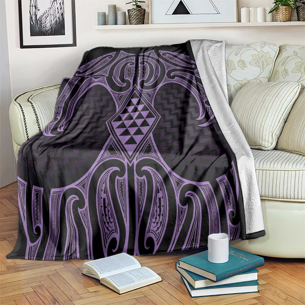Waiporoporo Maori Ta Moko Poutama Art Blanket LT9 Purple - Polynesian Pride