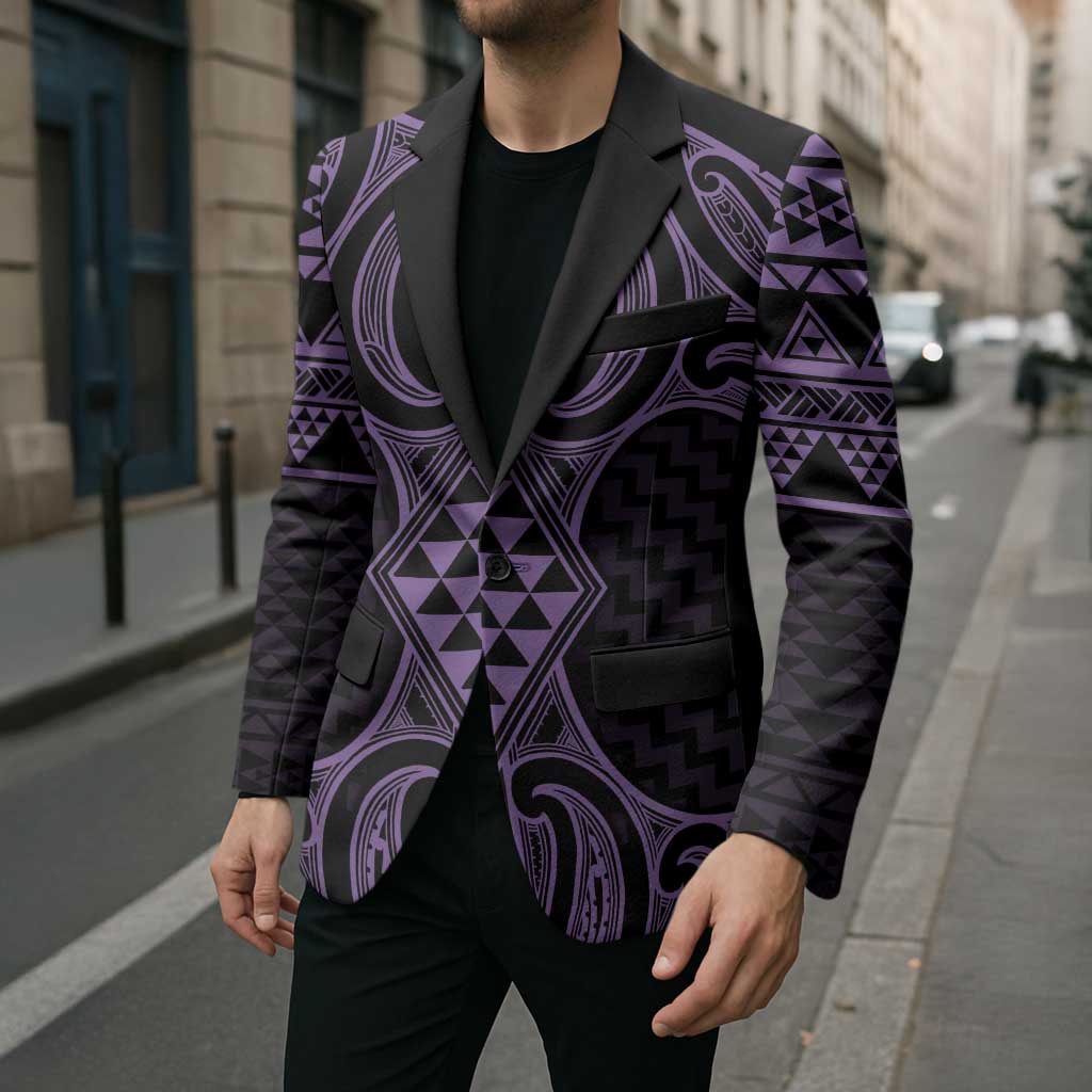 Waiporoporo Maori Ta Moko Poutama Art Blazer - Polynesian Pride