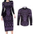 Waiporoporo Maori Ta Moko Poutama Art Couples Matching Long Sleeve Bodycon Dress and Long Sleeve Button Shirt
