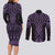 Waiporoporo Maori Ta Moko Poutama Art Couples Matching Long Sleeve Bodycon Dress and Long Sleeve Button Shirt