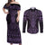 Waiporoporo Maori Ta Moko Poutama Art Couples Matching Off Shoulder Maxi Dress and Long Sleeve Button Shirt