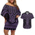 Waiporoporo Maori Ta Moko Poutama Art Couples Matching Off Shoulder Short Dress and Hawaiian Shirt