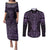 Waiporoporo Maori Ta Moko Poutama Art Couples Matching Puletasi and Long Sleeve Button Shirt